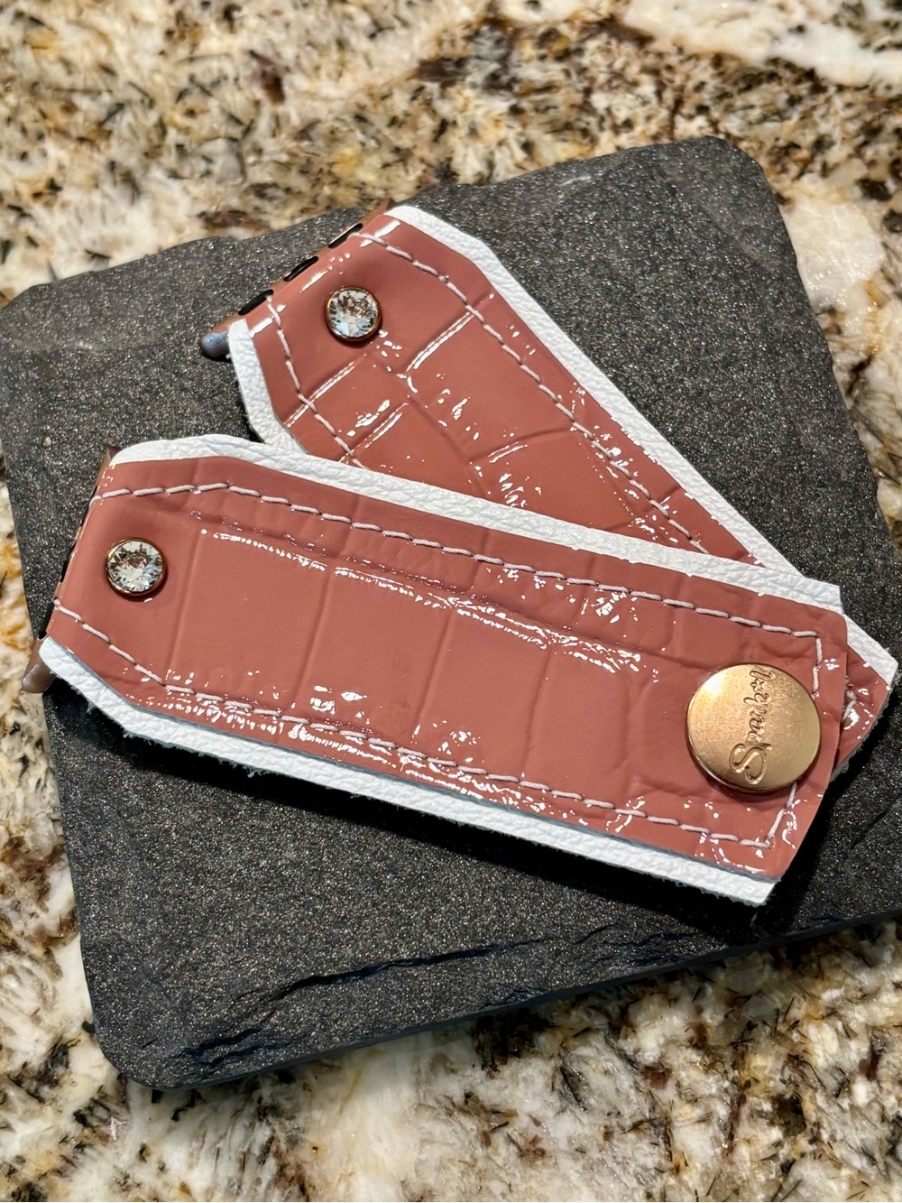 Patent Mauve Leather Watch Band
